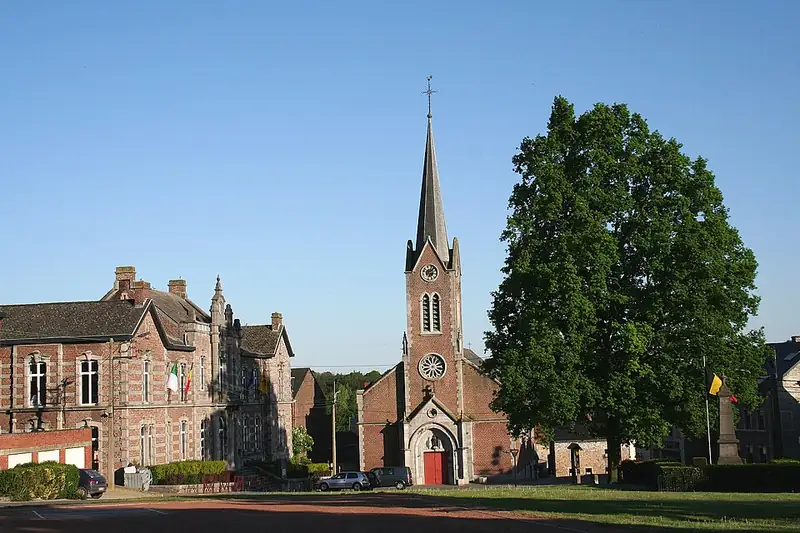 Gougnies (Belgique), le quartier de l'église Saint-Remi
