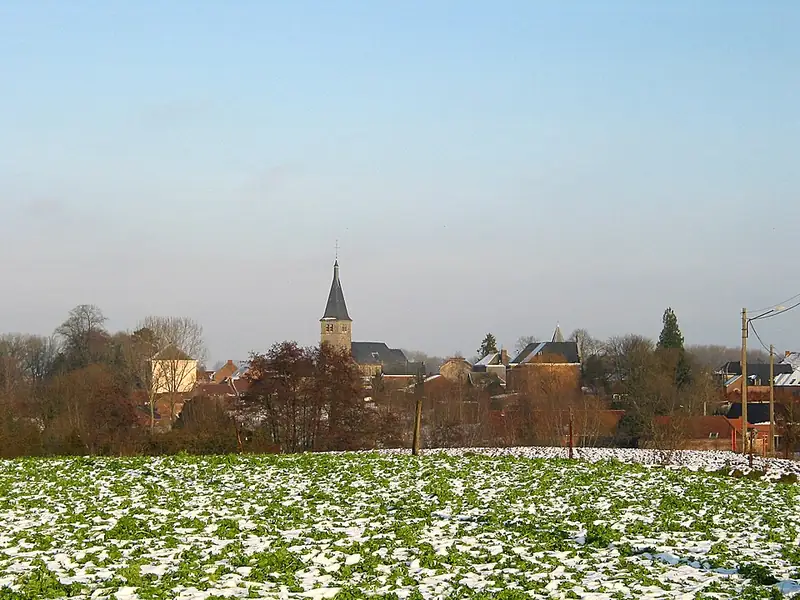 Horrues (Belgique), le village en hiver