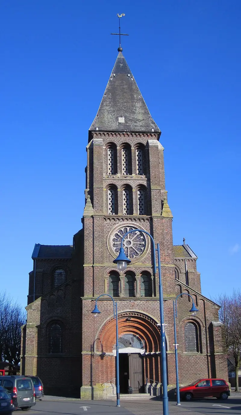 Obigies (Belgique), l'église Saint-Amand (1862)